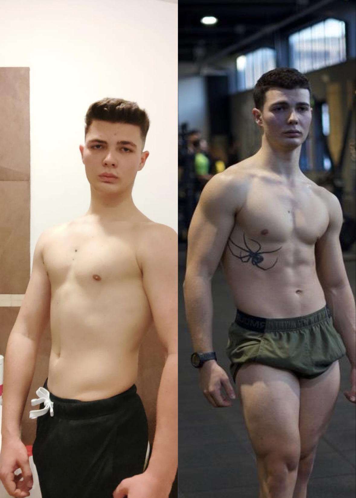 Trasformazione fisica Titan Muscles prima e dopo