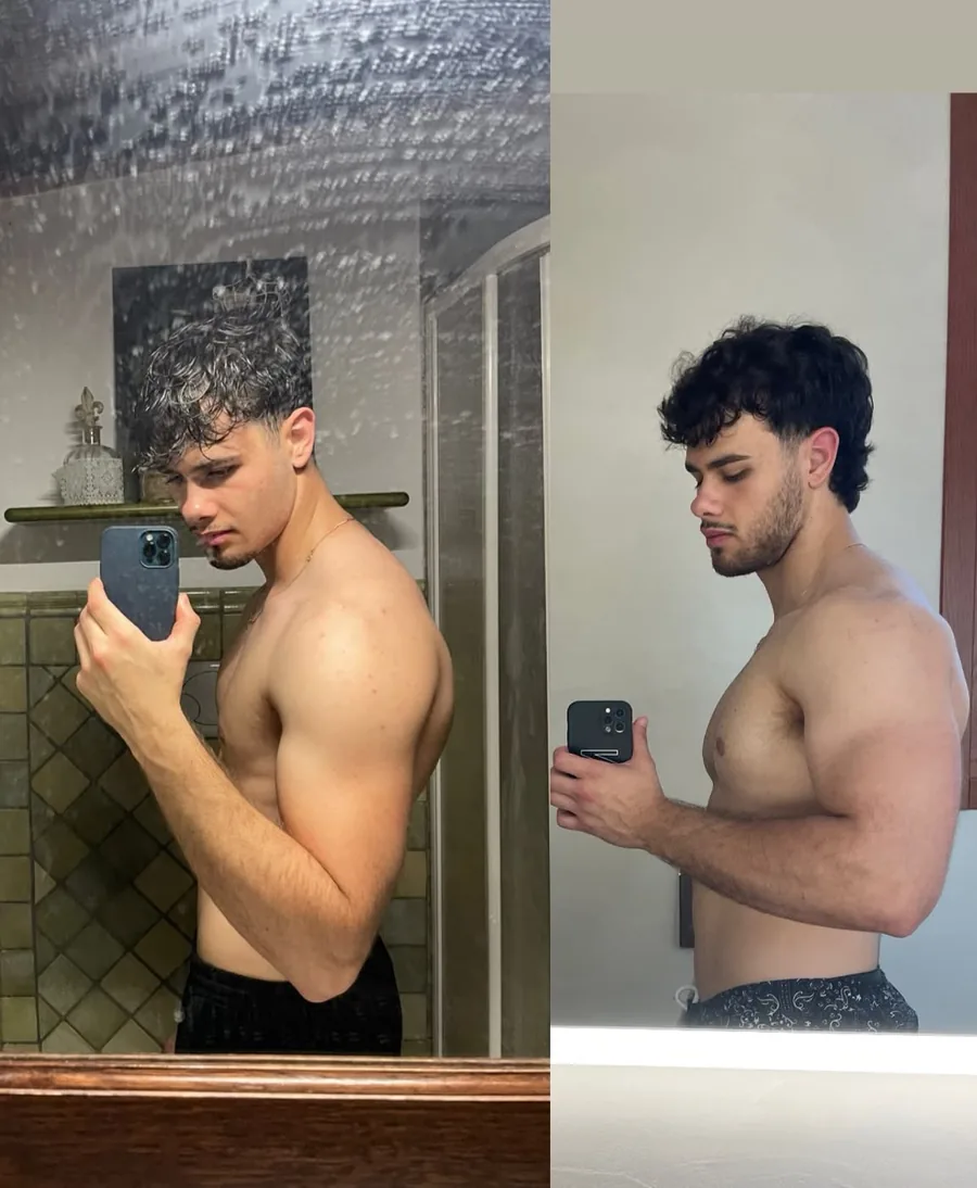 Trasformazione fisica Titan Muscles prima e dopo